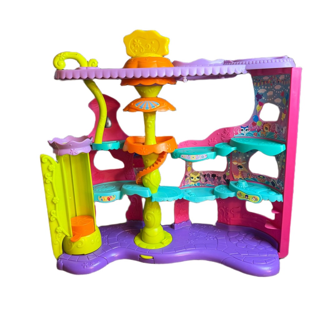 Littlest Pet Shop LPS Spotlight Swingin Circus Playset Pink Purple Green Toy